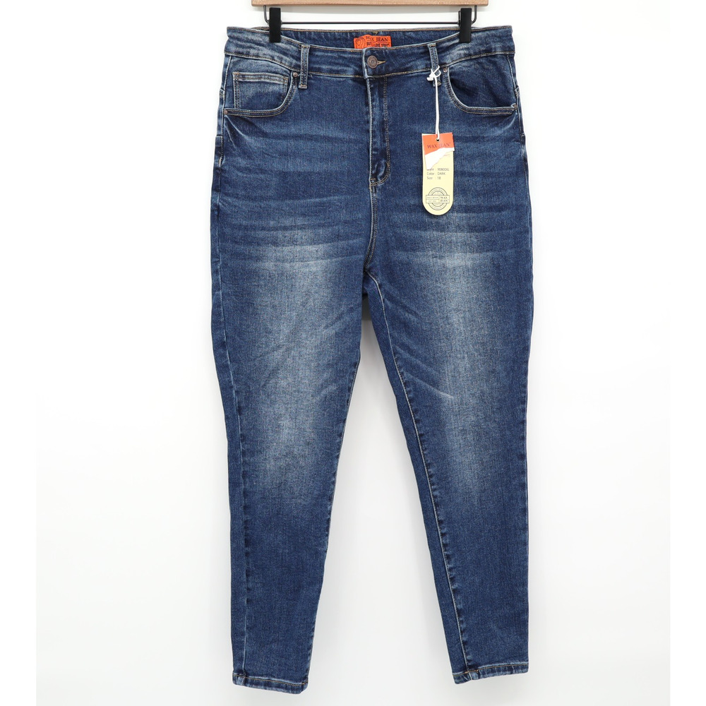 Wax Jeans Women's Push Up Collection High Rise Push Up Jeans Blure Sz 18 NEW - Picture 1 of 5